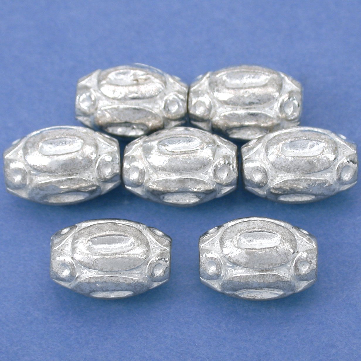 Bali Barrel Silver Plated Beads 11mm 15 Grams 7Pcs Approx.