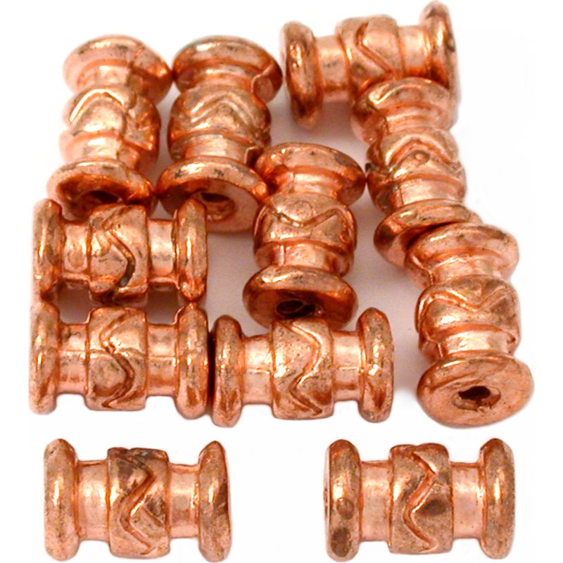 Bali Tube Copper Plated Beads 10mm 15 Grams 10Pcs Approx.