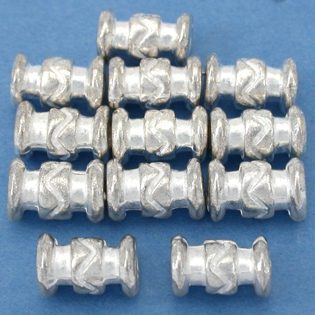 Bali Tube Silver Plated Beads 10mm 15 Grams 10Pcs Approx.