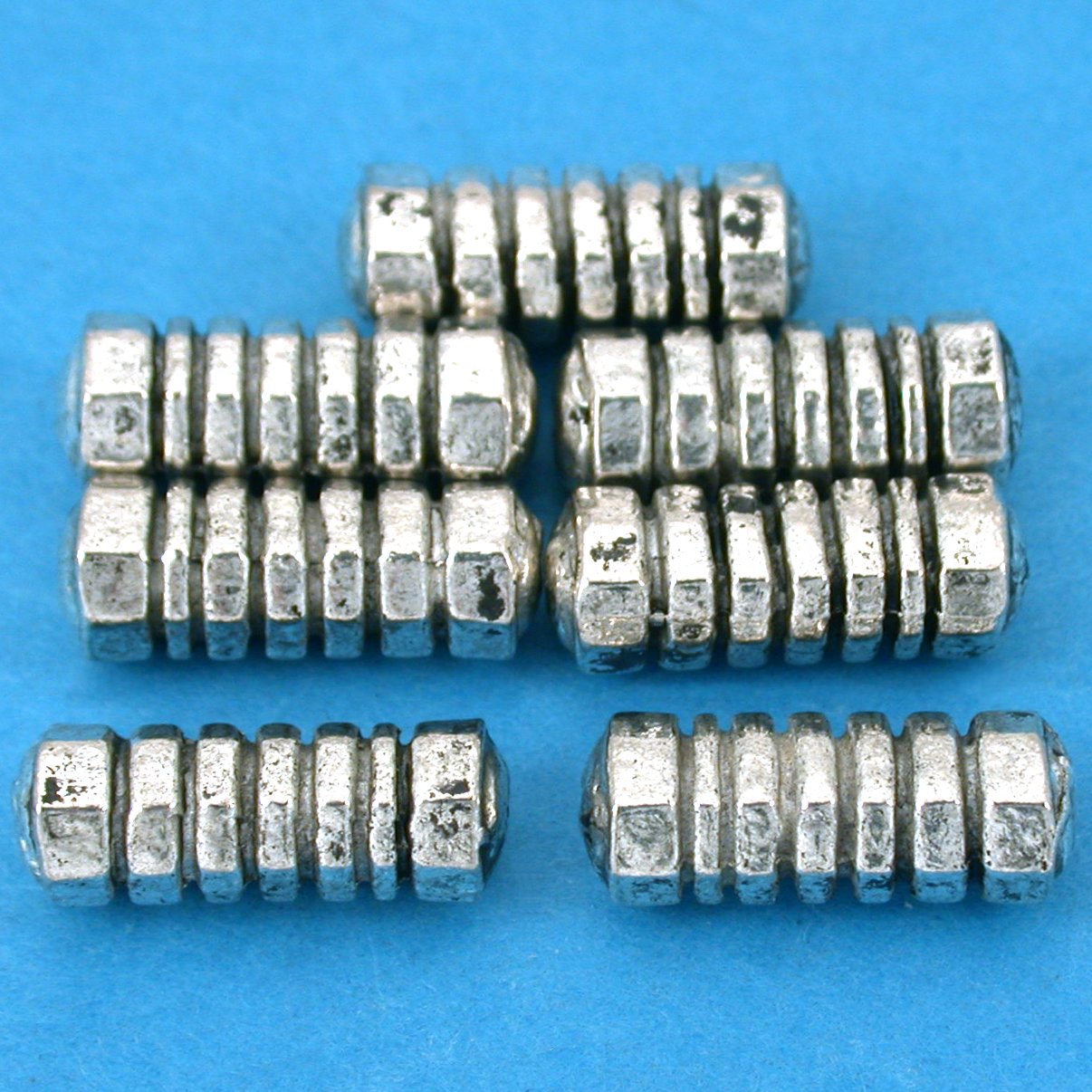 Bali Tube Antique Silver Plated Beads 16mm 17 Grams 6Pcs Approx.