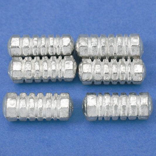 Bali Tube Silver Plated Beads 16mm 16 Grams 6Pcs Approx.