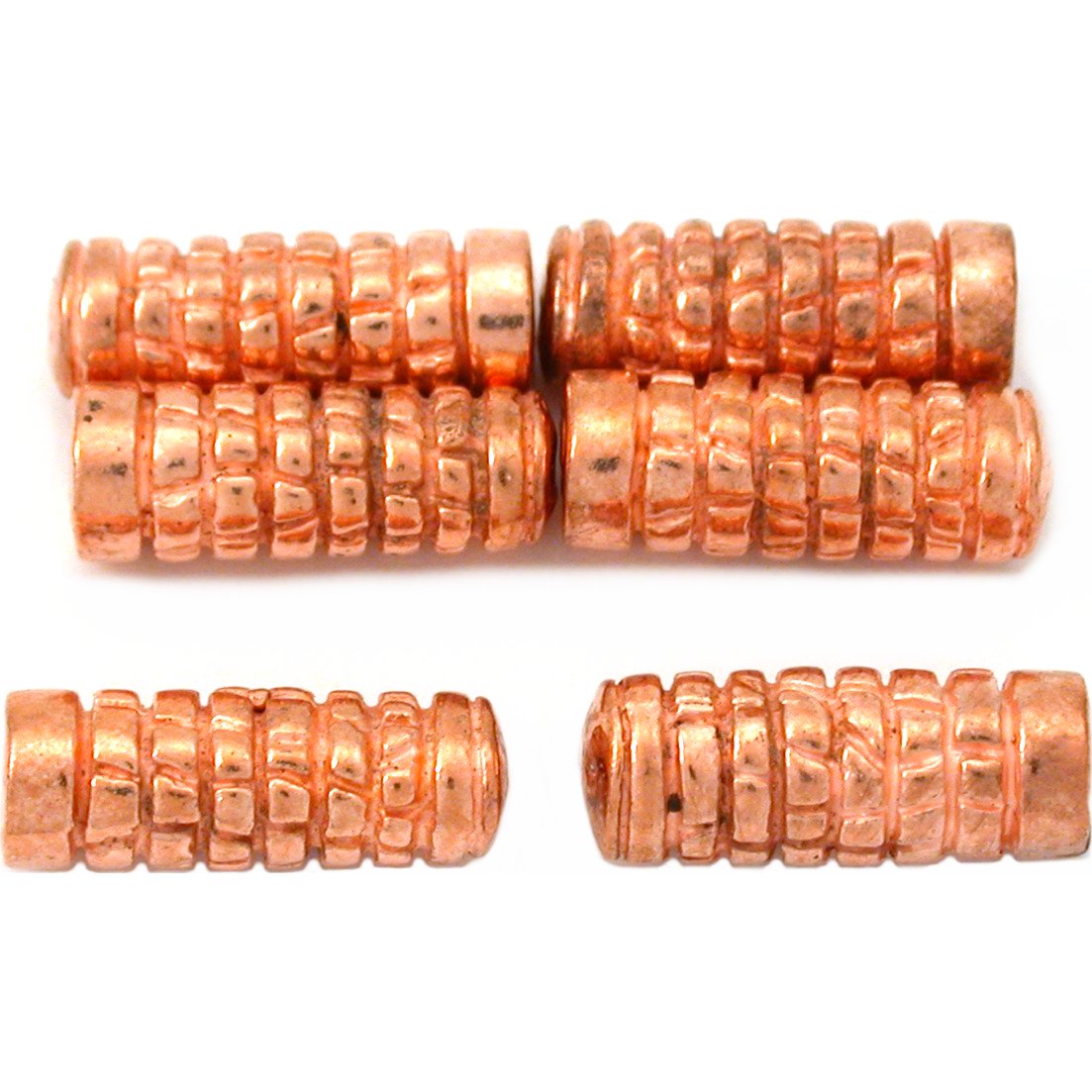 Bali Tube Copper Plated Beads 15.5mm 15 Grams 6Pcs Approx.