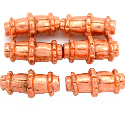 Bali Tube Copper Plated Beads 17mm 15 Grams 6Pcs Approx.