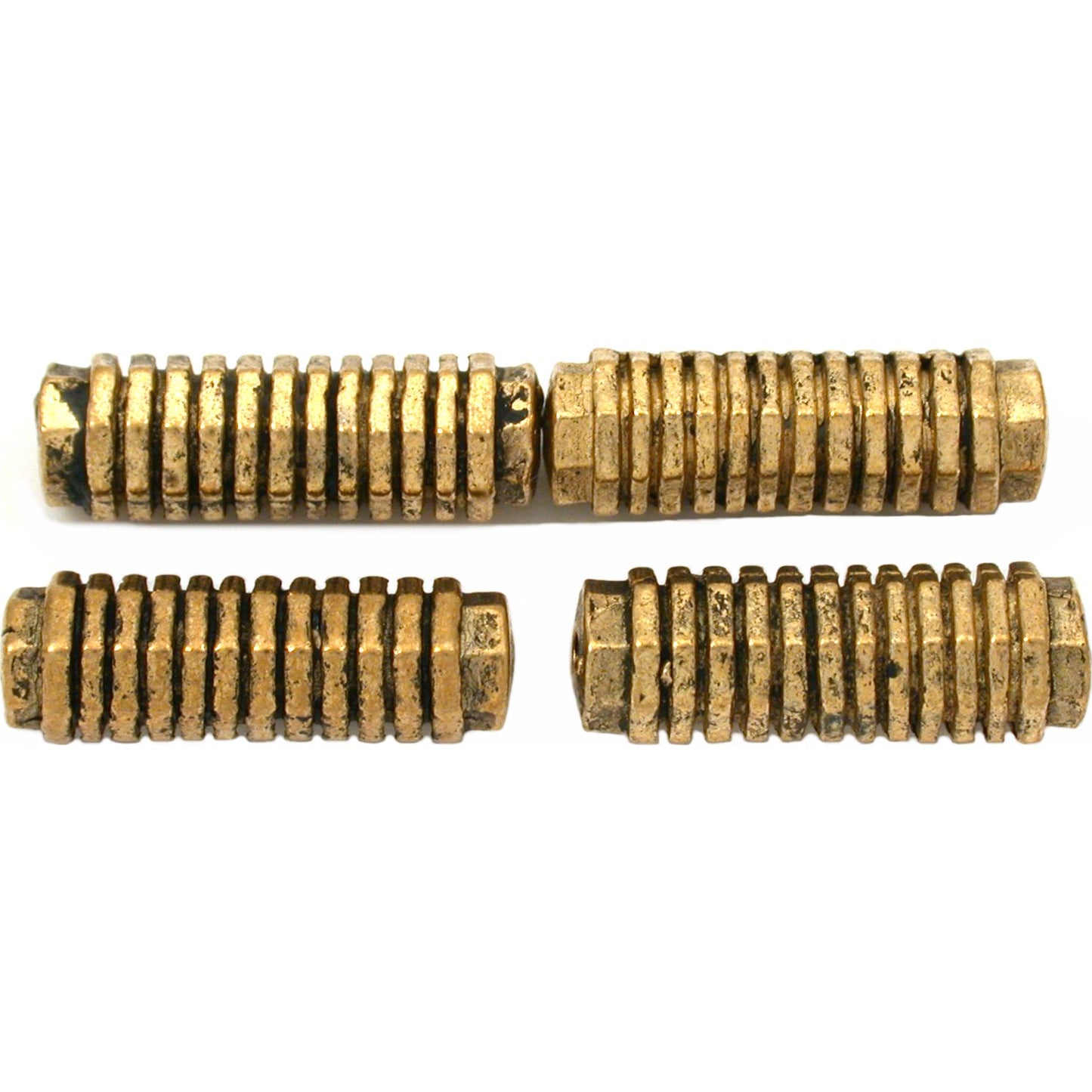 Bali Octagon Tube Antique Gold Plated Beads 20mm 15 Grams 4Pcs Approx.