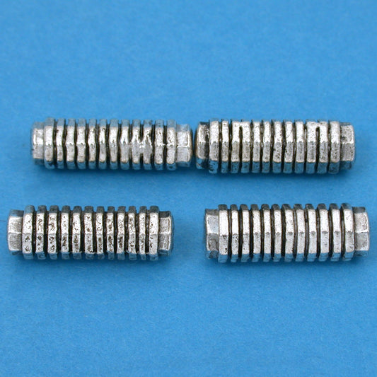 Bali Octagon Tube Antique Silver Plated Beads 20mm 15 Grams 4Pcs Approx.