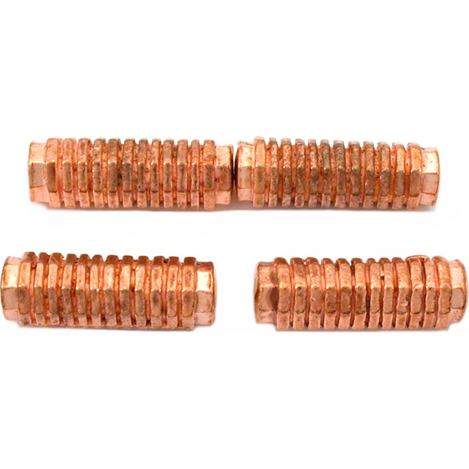 Bali Octagon Tube Copper Plated Beads 20mm 15 Grams 4Pcs Approx.