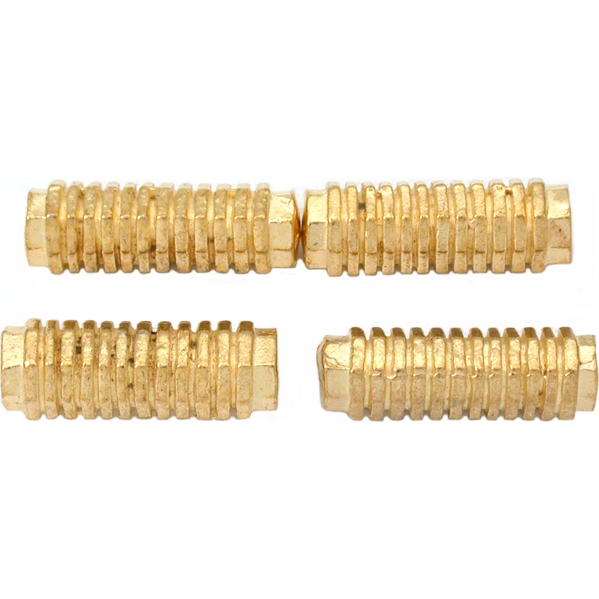 Bali Octagon Tube Gold Plated Beads 20mm 15 Grams 4Pcs Approx.