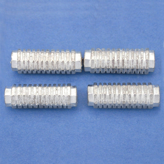 Bali Octagon Tube Silver Plated Beads 20mm 15 Grams 4Pcs Approx.