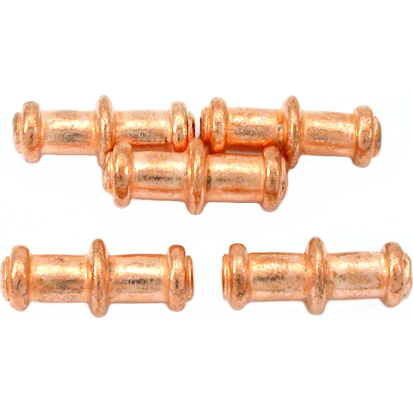 Bali Tube Copper Plated Beads 20mm 15 Grams 5Pcs Approx.