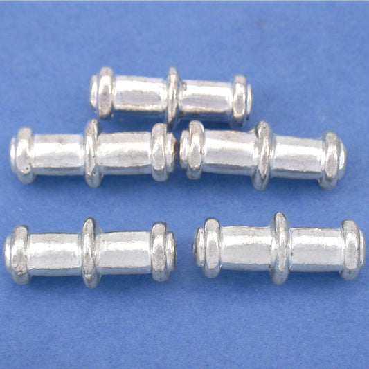 Bali Tube Silver Plated Beads 20mm 15 Grams 5Pcs Approx.