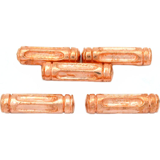 Bali Tube Copper Plated Beads 23mm 17 Grams 5Pcs Approx.