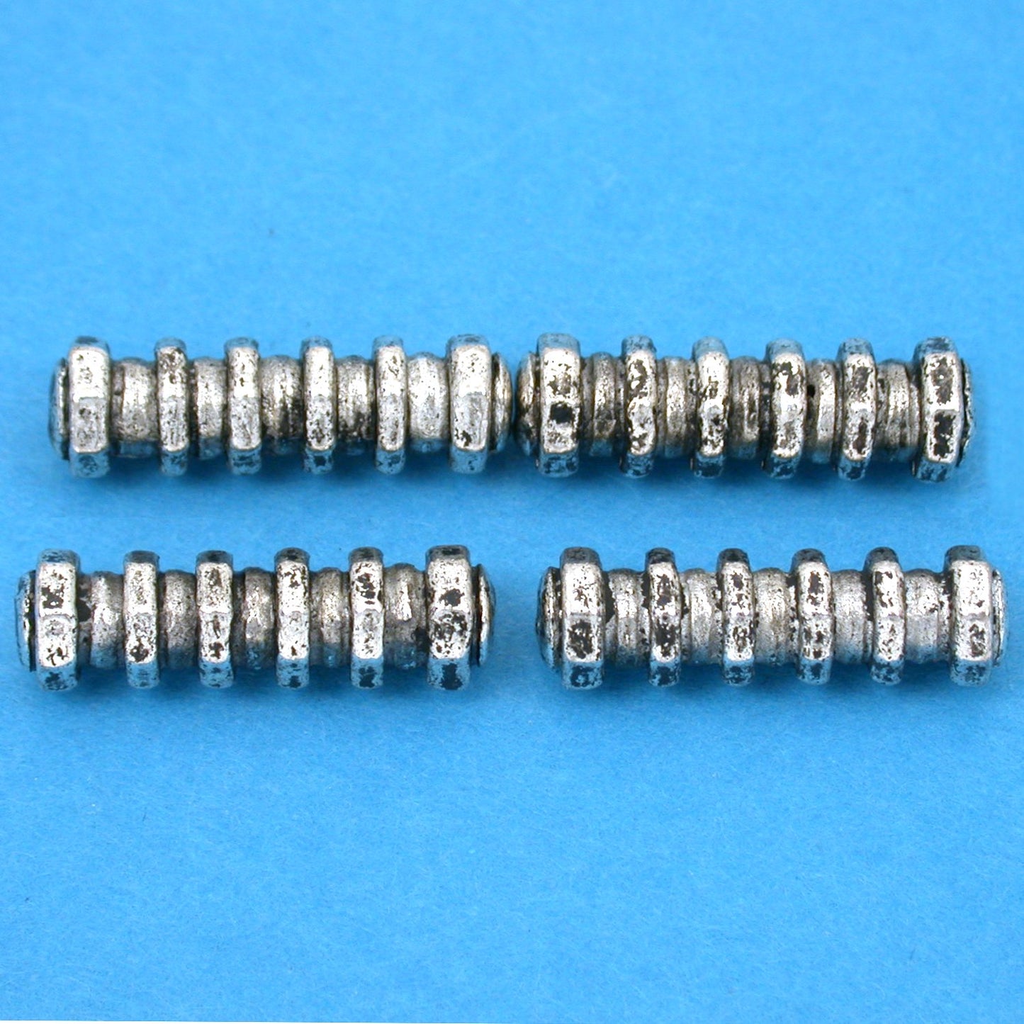 Bali Octagon Tube Antique Silver Plated Beads 23mm 15 Grams 4Pcs Approx.