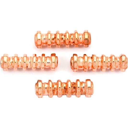 Bali Octagon Tube Copper Plated Beads 23mm 15 Grams 4Pcs Approx.