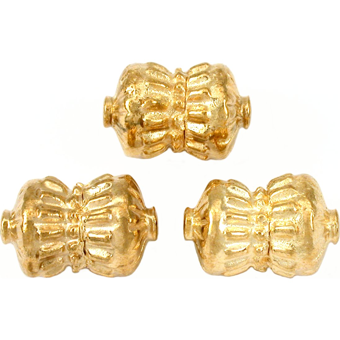 Bali Barrel Gold Plated Beads 17mm 19 Grams 3Pcs Approx.