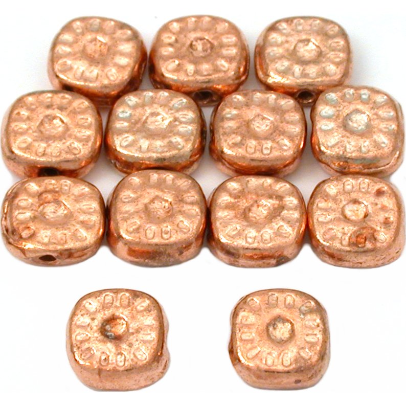 Bali Square Copper Plated Beads 8mm 15 Grams 12Pcs Approx.