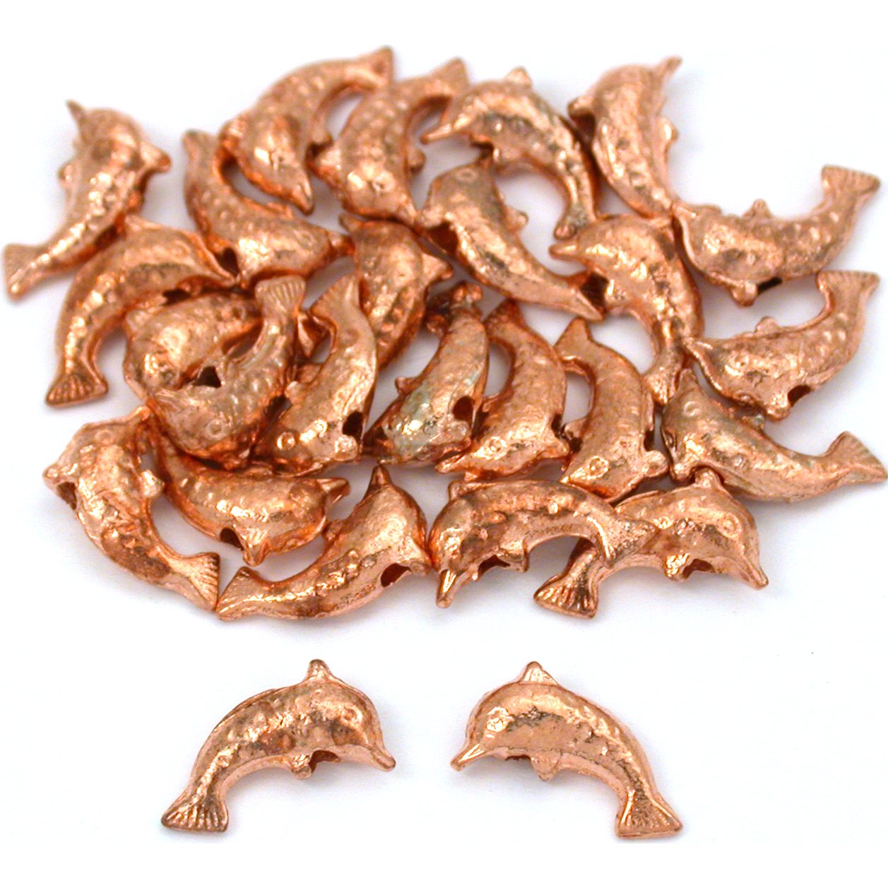 Bali Dolphin Copper Plated Beads 9.5mm 15 Grams 25Pcs Approx.