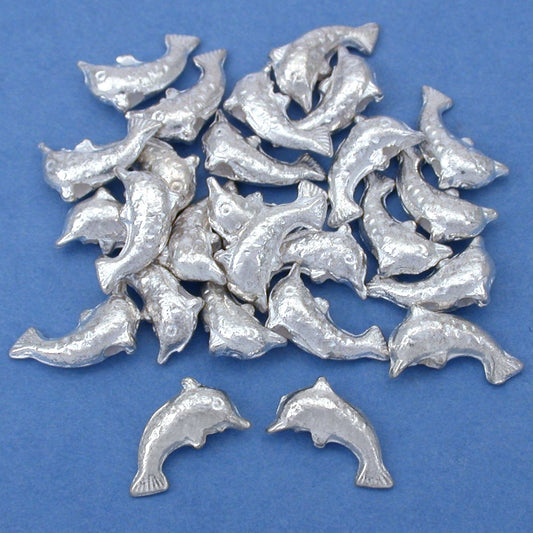 Bali Dolphin Silver Plated Beads 9.5mm 15 Grams 25Pcs Approx.