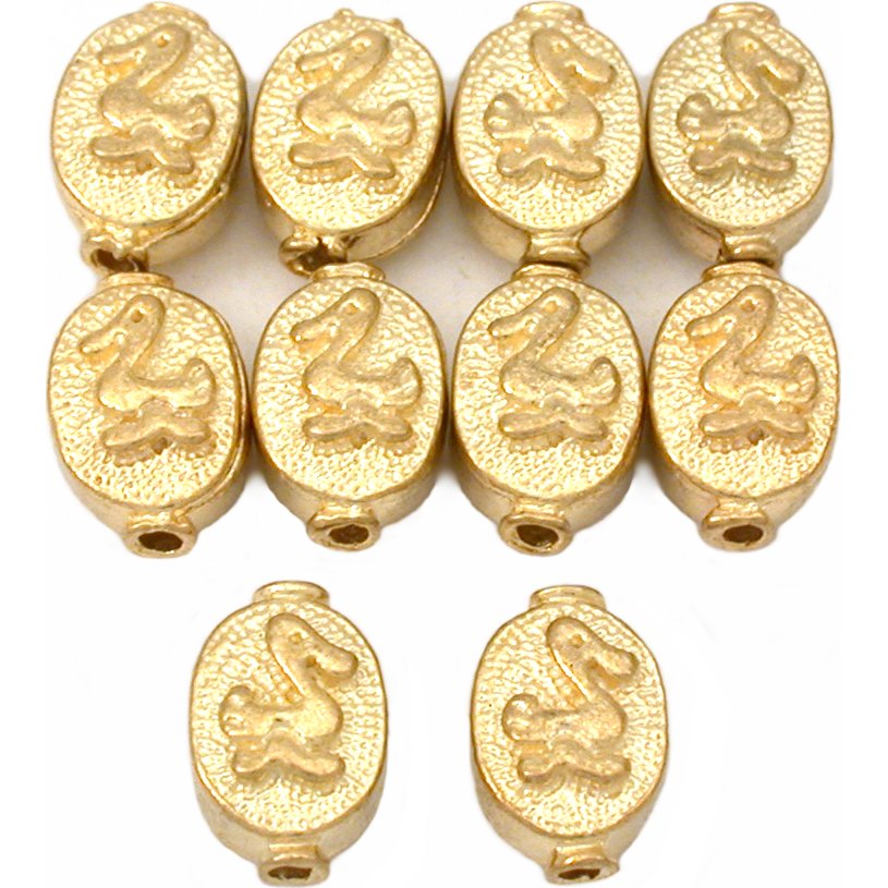 Fluted Oval Duck Gold Plated Beads 11.5mm 16 Grams 10Pcs Approx.