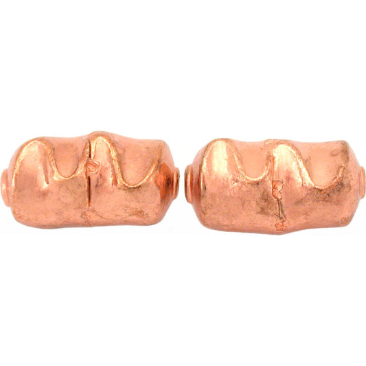Barrel Copper Plated Beads 21.5mm 16 Grams 2Pcs Approx.