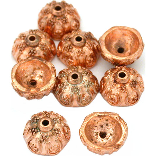 Flower Bead Caps Bali Copper Plated 11mm 16 Grams 8Pcs Approx.