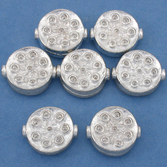 Bali Fluted Disc Silver Plated Beads 12.5mm 16 Grams 7Pcs Approx.