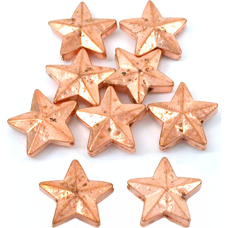 Star Copper Plated Beads 13mm 16 Grams 8Pcs Approx.