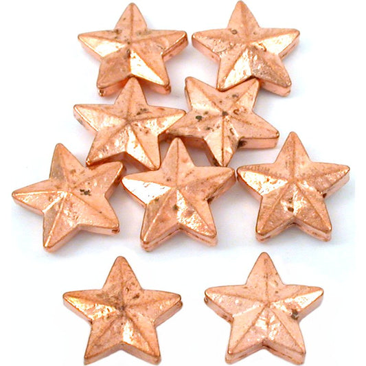 Star Copper Plated Beads 13mm 16 Grams 8Pcs Approx.