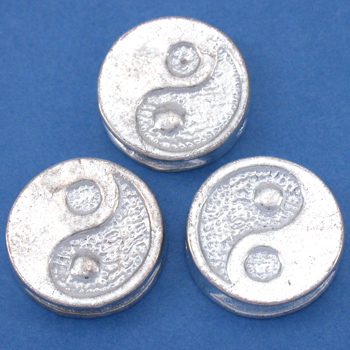 Yin Yang Silver Plated Beads 16mm 15 Grams 3Pcs Approx.