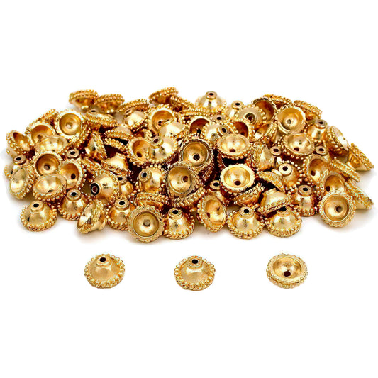 End Cap Bali Beads Gold Plated Jewelry 14mm Approx 100