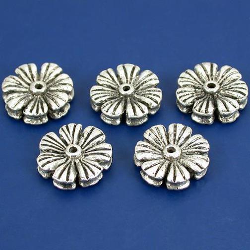 Flower Antique Silver Plated Beads 16mm 16 Grams 4Pcs Approx.