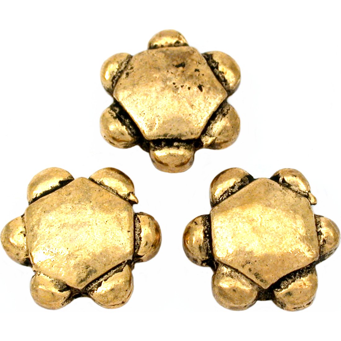 Flower Antique Gold Plated Beads 15mm 15 Grams 3Pcs Approx.