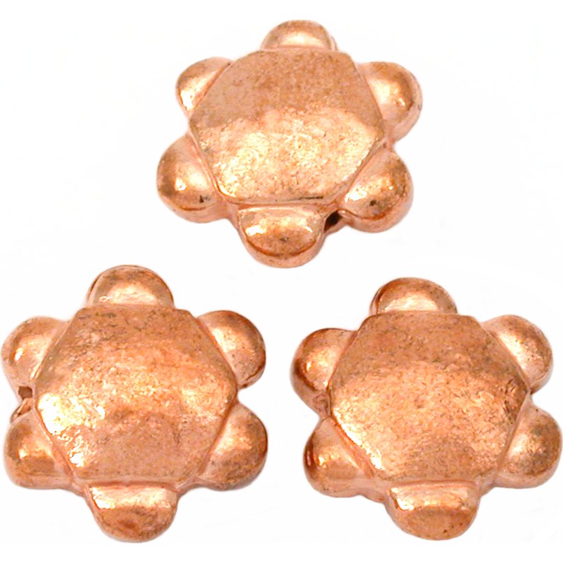 Flower Copper Plated Beads 15mm 15 Grams 3Pcs Approx.