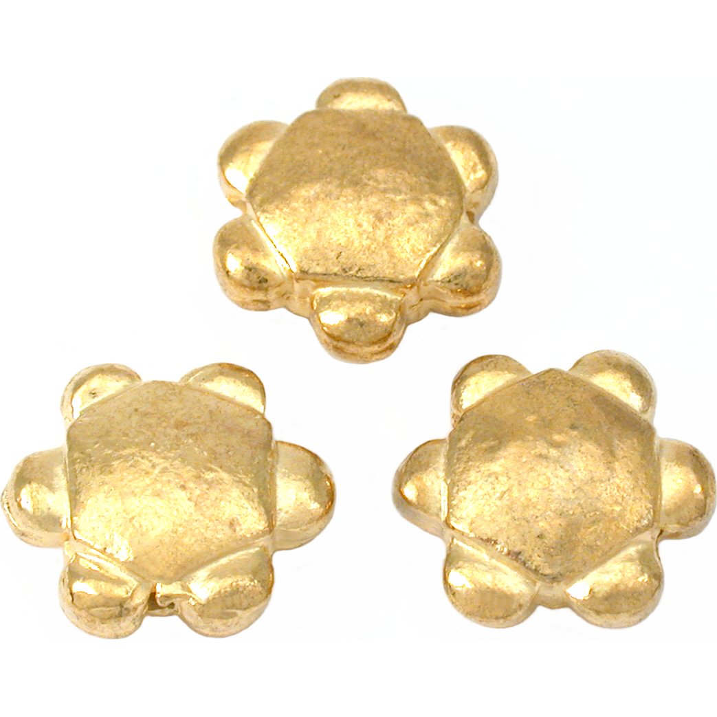Flower Gold Plated Beads 15mm 15 Grams 3Pcs Approx.