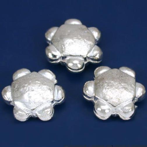 Flower Silver Plated Beads 15mm 15 Grams 3Pcs Approx.