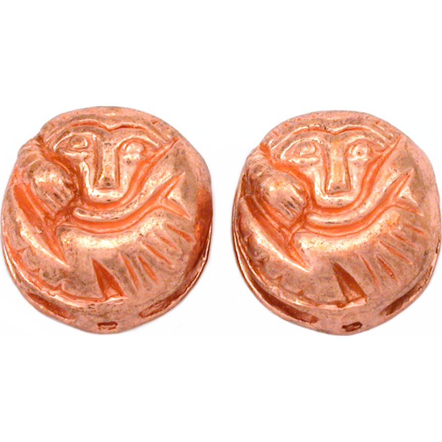 Bali Monkey Copper Plated Beads 16.5mm 18 Grams 2Pcs Approx.