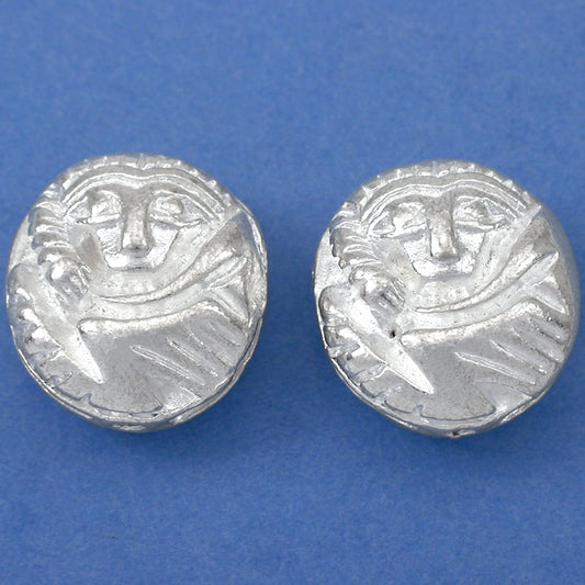 Bali Monkey Silver Plated Beads 16.5mm 16 Grams 2Pcs Approx.