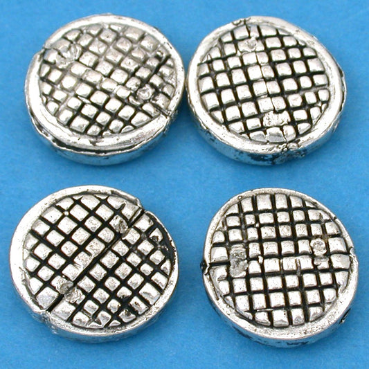 Disc Antique Silver Plated Beads 16mm 16 Grams 4Pcs Approx.