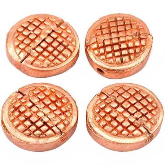 Disc Copper Plated Beads 16mm 16 Grams 4Pcs Approx.