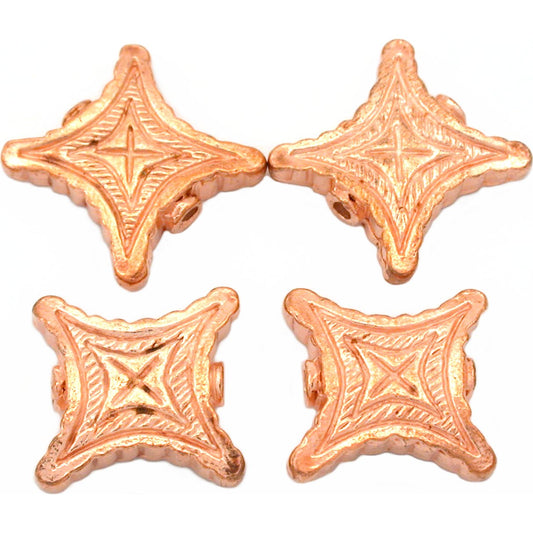 Square Copper Plated Beads 17.5mm 15 Grams 3Pcs Approx.