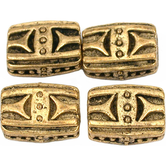 Bali Rectangle Antique Gold Plated Beads 14mm 18 Grams 4Pcs Approx.
