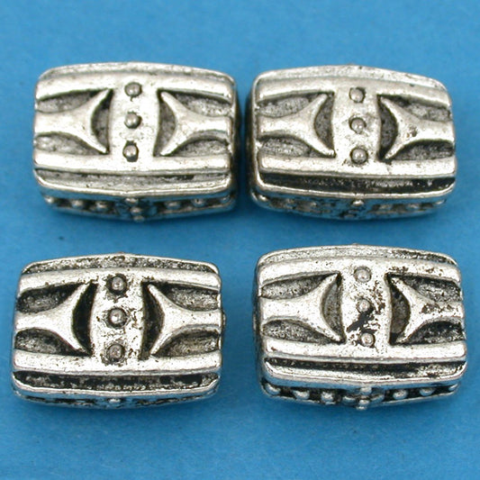 Bali Rectangle Antique Silver Plated Beads 14mm 18 Grams 4Pcs Approx.