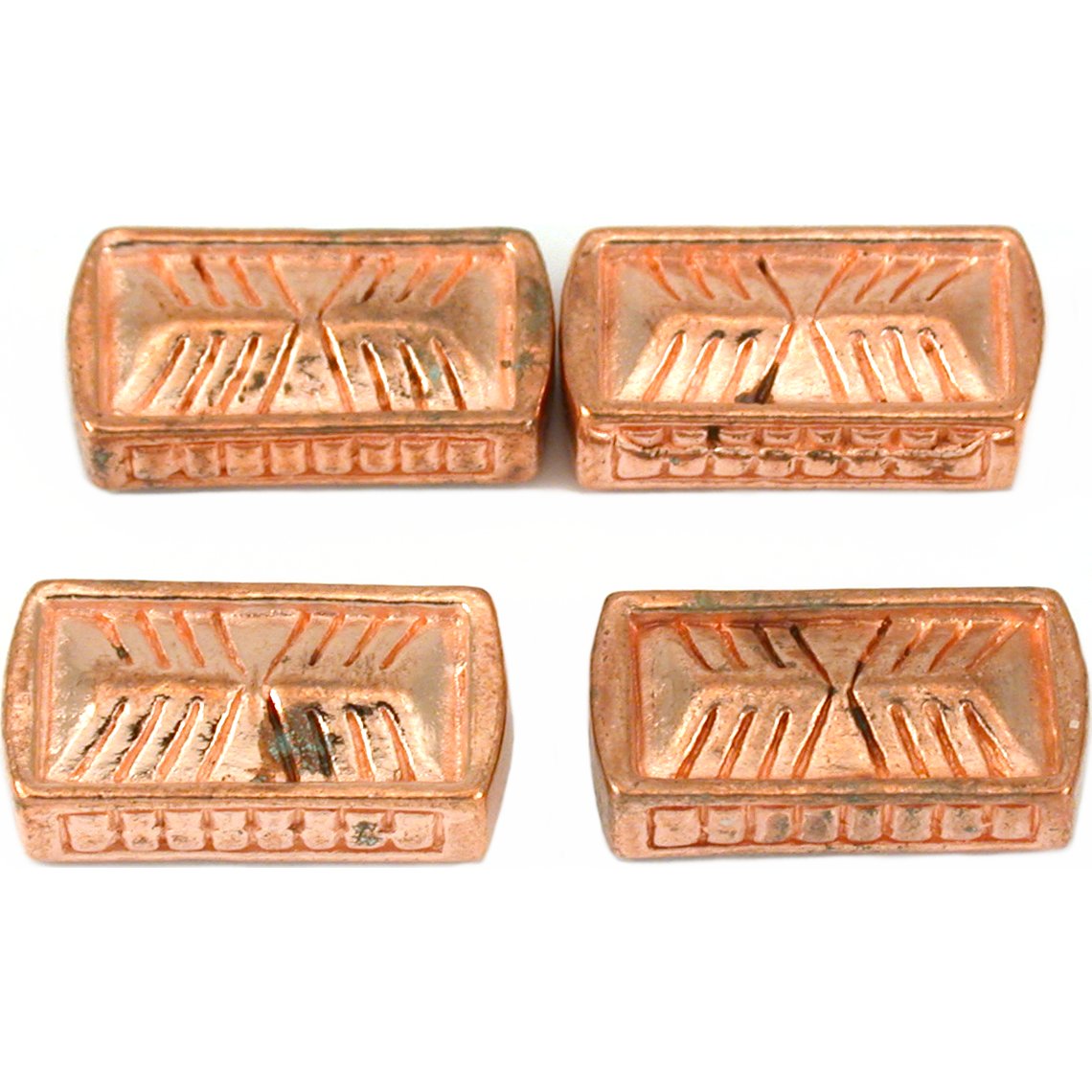 Rectangle Copper Plated Beads 18.5mm 15 Grams 4Pcs Approx.