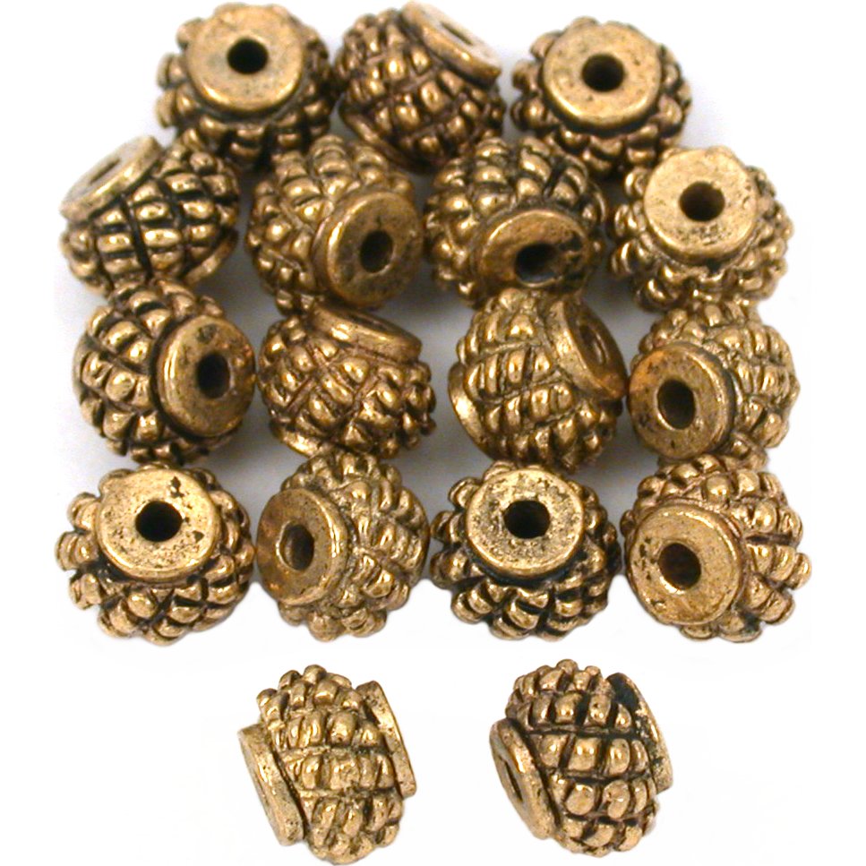 Bali Round Antique Gold Plated Beads 5.5mm 15 Grams 16Pcs Approx.