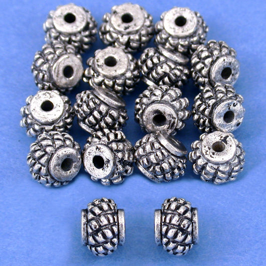 Bali Round Antique Silver Plated Beads 5.5mm 15 Grams 16Pcs Approx.