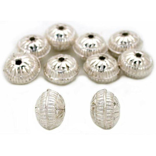 Saucer Beads Silver Plated 9.5mm 10Pcs Approx.