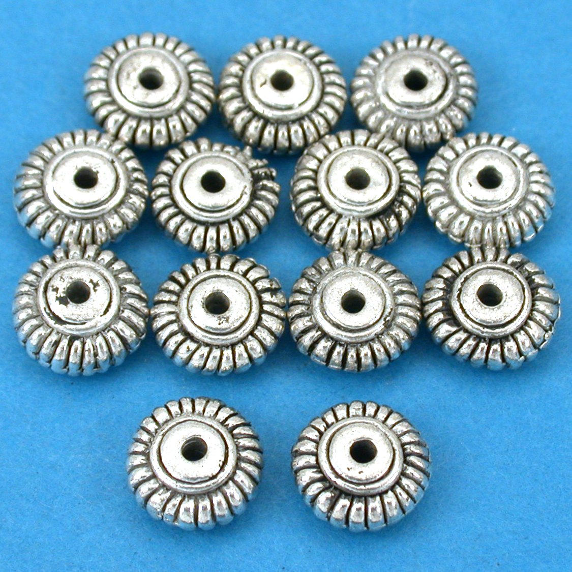 Bali Saucer Antique Silver Plated Beads 9mm 15 Grams 12Pcs Approx.