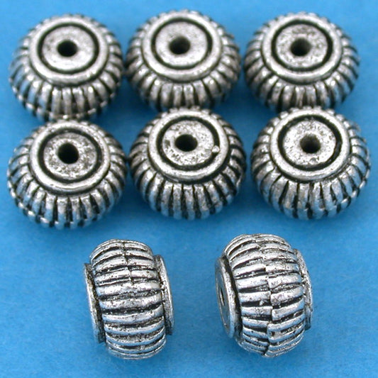 Spacer Beads Antique Silver Plated 9mm 17 Grams 8Pcs Approx.