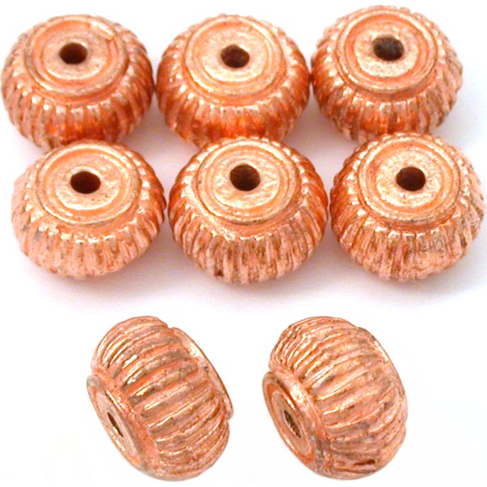 Spacer Beads Copper Plated 9mm 16 Grams 8Pcs Approx.