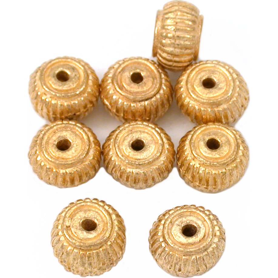 Spacer Beads Gold Plated 9mm 17 Grams 8Pcs Approx.