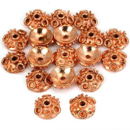 Bali Bead Caps Copper Plated 10mm 15 Grams 18Pcs Approx.